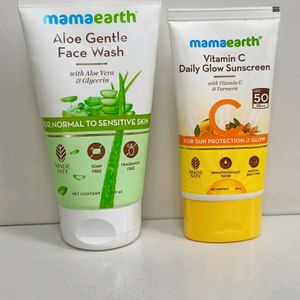 Sealed Pack Mamaearth Sunscreen + Face Wash