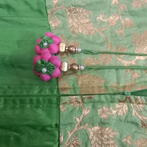 Women's Pink & Green Colour Dress Gown