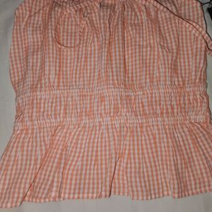 Gingham Print Top