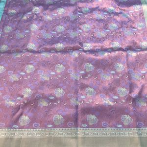 New Lavender And Turquoise Blue Saree For Grabs