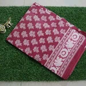 Pure Cotton Saree Ready Made Blouse