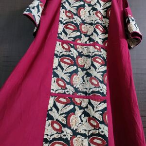 red high low kurti