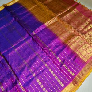 Pure Kanchi Pattu Saree 💜💛