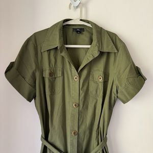 Olive Military Shirt Dress