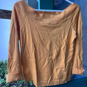 Off Shoulder Mustard Top