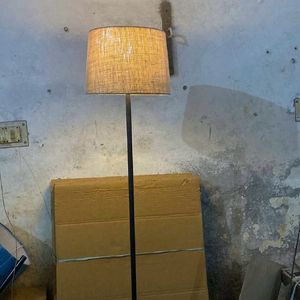 ANTIQUE NAUTICAL FLOOR LAMP WITH BEIGE SHADE