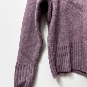 Purple High Neck Sweater