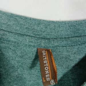 Sea Green Plain Casual T-Shirt (Men)