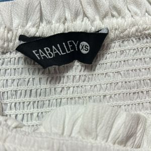 Faballey White Crop Top