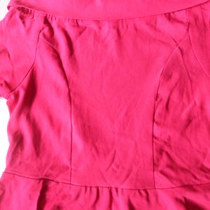 Cute Hot Pink Off Shoulder Mini Dress 💕