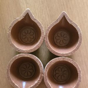 Terracotta Clay Diya for Puja  Festival Pack Of 12