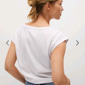 ORIGINAL MNG Brand White Solid MANGO TOP