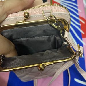 Pink Wallet & Sling bag 2 In 1 Clutch.