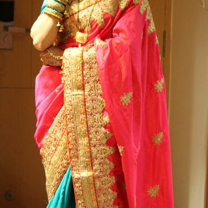 Heavy Embroidery Silk Saree With Blouse