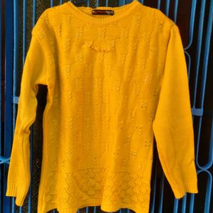 STYLISH YELLOW WOLLEN SWEATER FOR WOMEN