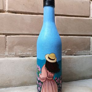 Aesthetic Handpainted Girl Bottle Art