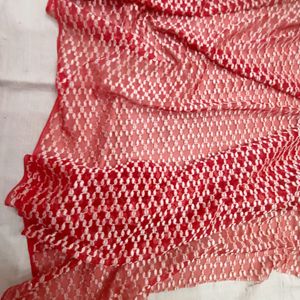 Heavy Red Net Saree