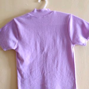 Cute Lavendar Zip-up Fitted Top