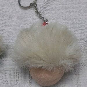 Cute White Keychain Face Toy