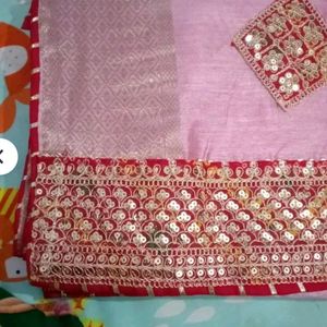 New Cotton Silk Saree With Blouse Piece