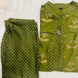 Cotton Blend Very Stylish Kurta Pant Set