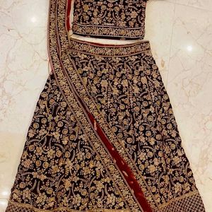 Maroon Color Bridal Lehenga With Heavy Stone Work