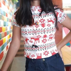 Christmas Themes Crop Top