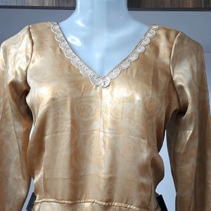 Golden Lace Anarkali Kurta