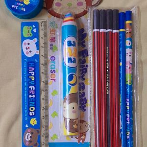 Free Pen With Pencil Eraser Combo Set