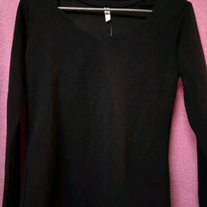 AAHWAN Brand - Strechble Black Full Sleeve Top .. With Stylish Neck Cut !