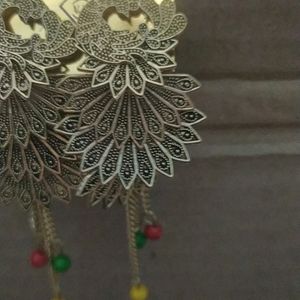 Golden Peacock Earings