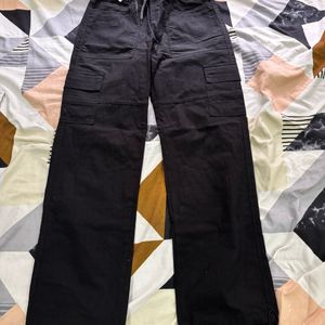 Black Straight Fit Cotton Pant For Women!!