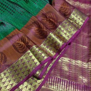 Green And Maroon Silk Saree