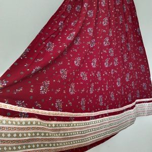 Deep Red Lehnga Choli With Soft Flowy Material