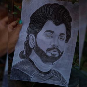 Allu Arjun Penchil Drawing With Frame...