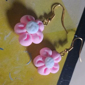 Pink Flower Earring