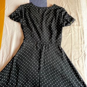 Polka Dot Black Dress For Women