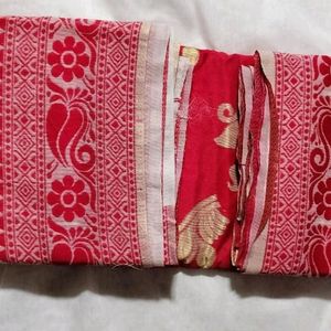 New Rangabati Saree Red And White Colour