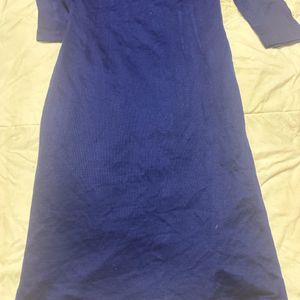 Formal Blue Bodycon Dress Mid Length