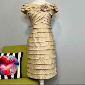 Pleated Middle Cocktail  Party Dress