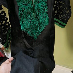 Black N Green Kurta