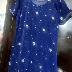 Navy Blue Party Wear Suit Salwar & Dupatta 42 Bust