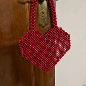 Heart Shaped Beaded Bag