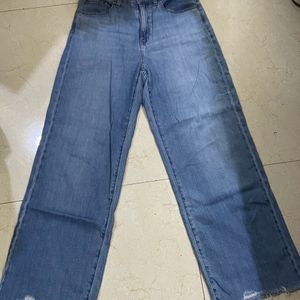 Uniqlo Raw Hem Flared Denim.