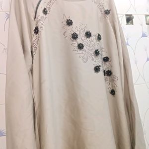 Abaya With Dupatta Creme