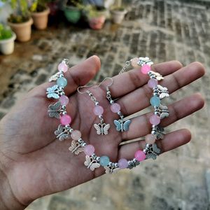 Beautiful Butterfly Pastel Colour Necklace Sets