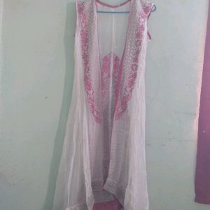 Long Kurti Set With Dupatta And Shrug