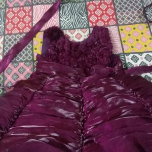 Wine Colour 5layer Frock