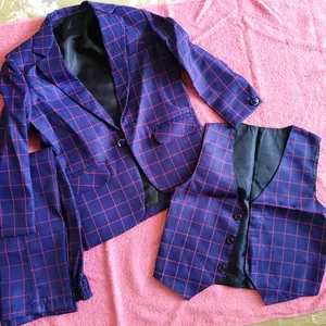 Jeet Ethics 4 Piece Checkered Party Suit With Bow