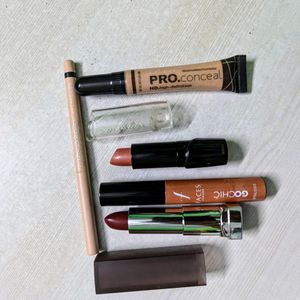 Lipsticks, Lipgloss, Eye pencil, Concealer Combo